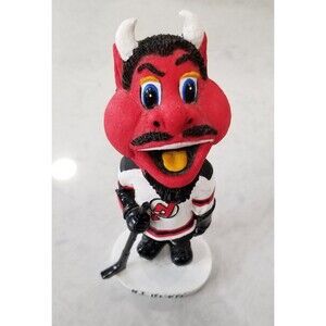 New Jersey Devils Mascot Bobblehead in White Jersey by Bobble Dobbles Rare 2001